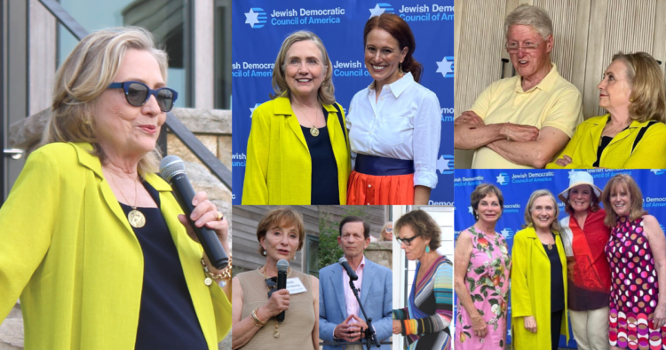 A collage of Jewish Dems with Hillary Clinton